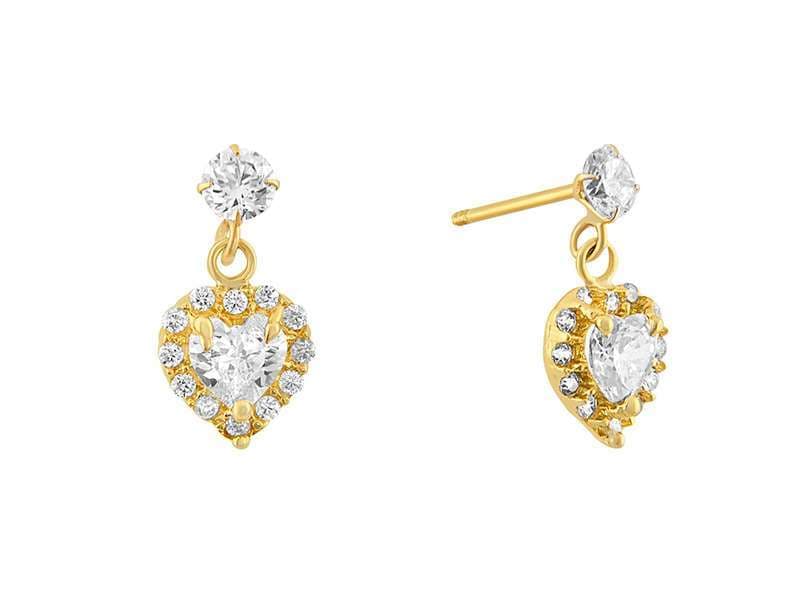 Corazón Colgante  / Heart Cubic Zirconia Hanging  - Vaciado / Casting - Pulido / High Polish - Circonia / Zirconia  - Corazones / Hearts