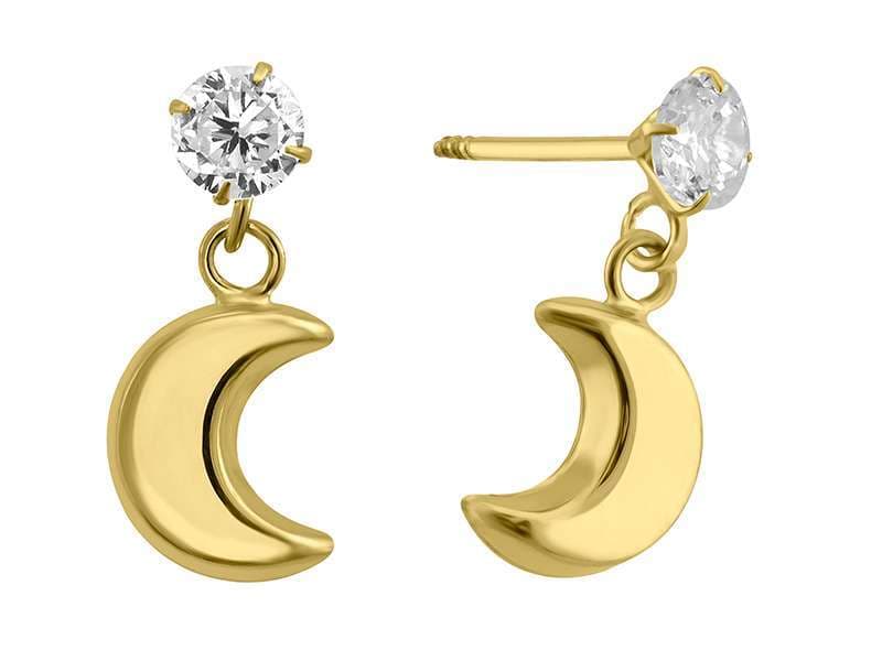 Luna Colgarnte con Circonia / Basic Moon Dangling - Troquelado / Stamping - Pulido / High Polish - Circonia / Zirconia  - Otros / Others