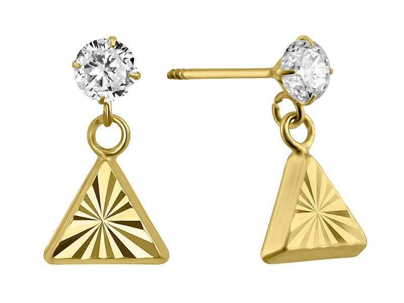 Triángulo Diamantado Colgante con Circonia / Diamond Cut Basic Triangle Dangling - Troquelado / Stamping - Diamantado / Diamond Cut - Circonia / Zirconia  - Otros / Others