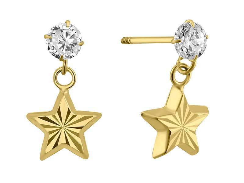 Estrella Diamantado Colgante con Circonia / Diamond Cut Basic Star Dangling - Troquelado / Stamping - Diamantado / Diamond Cut - Circonia / Zirconia  - Otros / Others