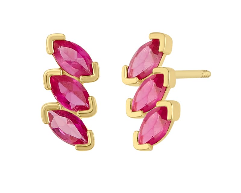 Triple marquise línea ruby