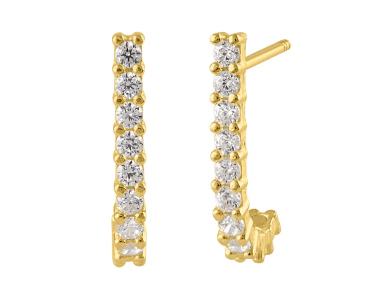 Arracada en J con cz / J-hook earring with cz - Vaciado / Casting - Pulido / High Polish - Circonia / Zirconia - Otros / Others