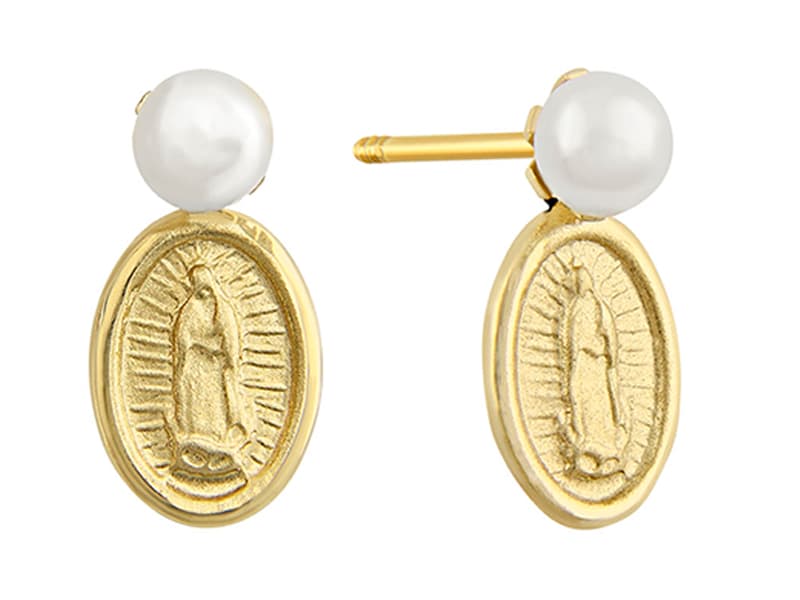 Medalla Chica Virgen con Perla